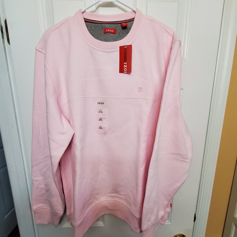 IZOD MENS SUEDED FLEECE SWEATSHIRT... SIZE LARGE...NEW WITH TAG